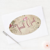 Vertrouw God Ovale Sticker (Envelop)