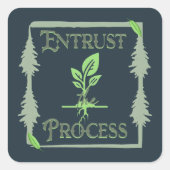 Vertrouw het proces toe vierkante sticker (Voorkant)