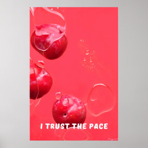Vertrouw het Tempo: Rode Kersen Zen Muurkunst Poster