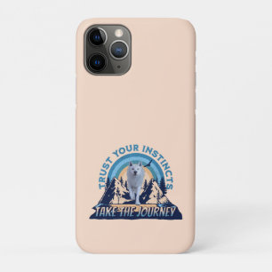 Vertrouw Je Intuïtie Arctische Wolf Avontuur Kunst iPhone 11 Pro Hoesje