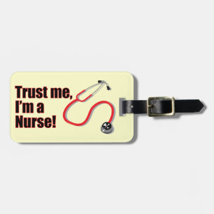Vertrouw me, ik ben een Nurse Fun Stethoscoop Baga Bagagelabel