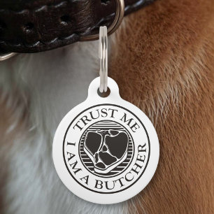 Vertrouw me, ik ben een slager T-bone Huisdierpenning