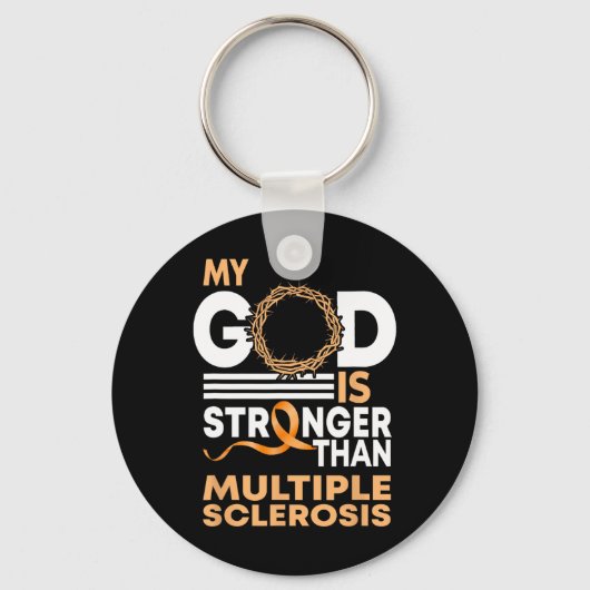 Vertrouw mijn God is sterker dan multiple sclerose Sleutelhanger (Voorkant)