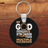 Vertrouw mijn God is sterker dan multiple sclerose Sleutelhanger (Voorkant)
