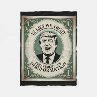 “vertrouw Niemand” - Trump Bankbiljet Parodie _1 Fleece Deken