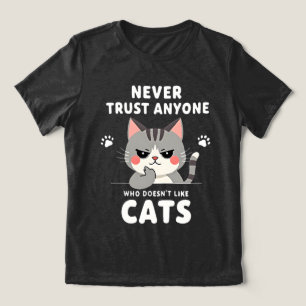 Vertrouw nooit iemand die geen katten leuk vindt S Tri-Blend Shirt