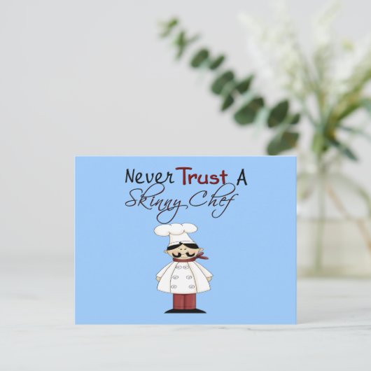 Vertrouw nooit op een Skinny Chef Briefkaart (Staand voorkant)