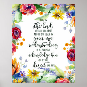Vertrouw op de Heer bloemrijk Poster