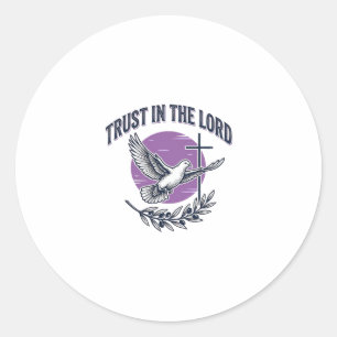 Vertrouw op de Heer Duif Christelijk T-Shirt Ontwe Ronde Sticker