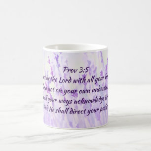 Vertrouw op de Heer Schrift Lavendel Bloemen Koffiemok