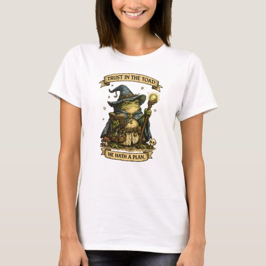 Vertrouw op de pad Funny Wizard Frog Shirt | Midde (Voorkant)