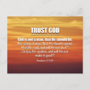 VERTROUW OP GOD Christelijke aansporing Briefkaart