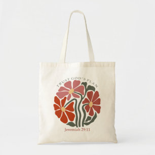 Vertrouw op Gods plan met Bible Verse Wildflower Tote Bag