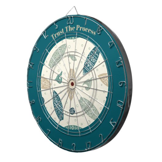 Vertrouw op het proces Kust Surfboard Dartboard Dartbord (Voorkant Rechts)