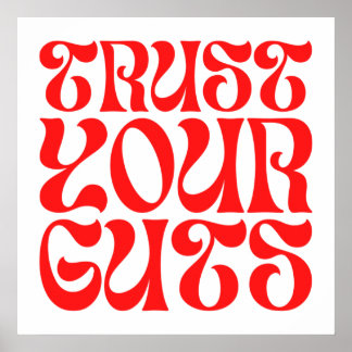 Vertrouw op je gasten - Groovy Wavy Lettertype Poster