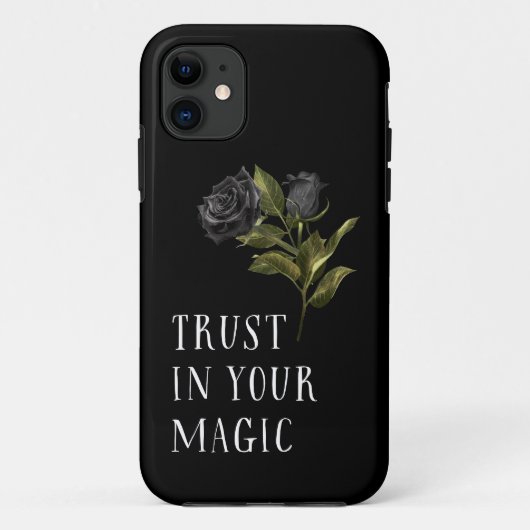 Vertrouw op je Magic Quote Black Roos Case-Mate iPhone Case (Achterkant)