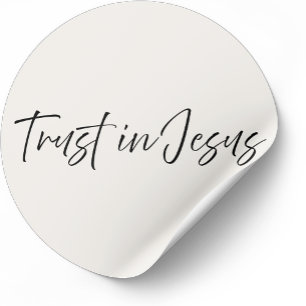 Vertrouw op Jezus – Minimalistische christelijke s Ronde Sticker