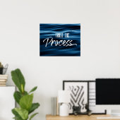 Vertrouw op Motivatie Blauwe Ripples het Proces Poster (Thuiskantoor)