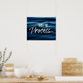 Vertrouw op Motivatie Blauwe Ripples het Proces Poster (Keuken)