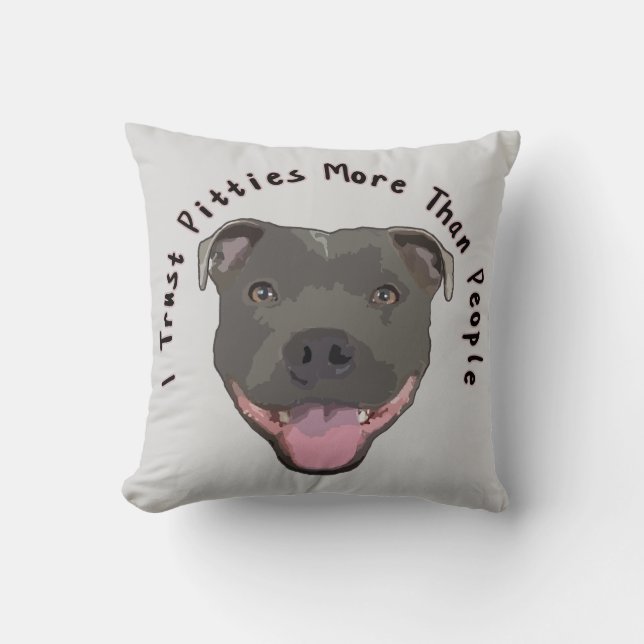 Vertrouw Pitties - Pitbull Kussen (Voorkant)