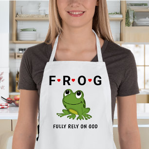 Vertrouw volledig op God Frog Hearts Lang Schort