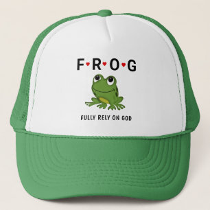 Vertrouw volledig op God Frog Hearts Trucker Pet