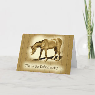 Vertrouwd bedankt: Tekening van paarden: Embarrass Bedankkaart