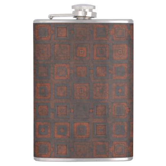 Vertrouwde metalen vierkanten heupfles (Voorkant)