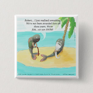 Vertrouwde visschimmels vierkante button 5,1 cm