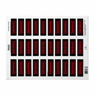 Vertrouwelijk label met zwart stempel