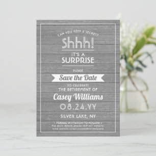 Vertrouwelijk met roestpartij Rustic Grey Faux Woo Save The Date