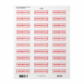 Vertrouwelijk rood stempel label (Full Sheet)