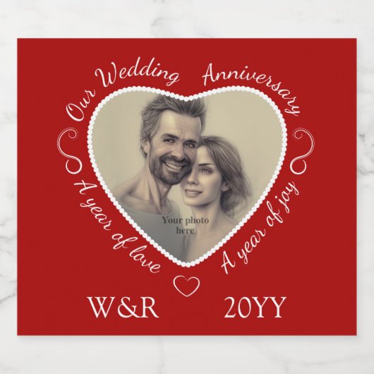 Vertrouwelijke bruiloft - aangepaste foto en tekst sparkling wijnetiket (Enkel label)