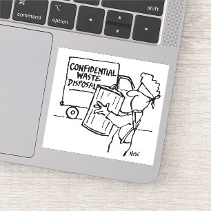 Vertrouwelijke cartoon voor afvalverwijdering sticker