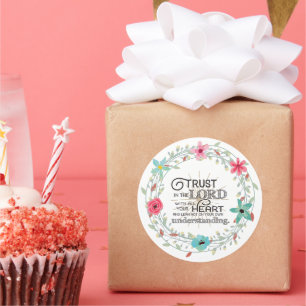 Vertrouwen in de Heer met al je hart Ronde Sticker