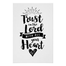 Vertrouwen in de Heer met al je Heart Art Print