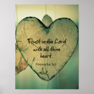 Vertrouwen in de Heer met alle Heart Bible Verse Poster