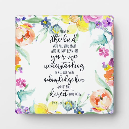 Vertrouwen in de Lord floral Fotoplaat (Voorkant)