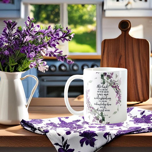 Vertrouwen in de Lord floral Koffiemok