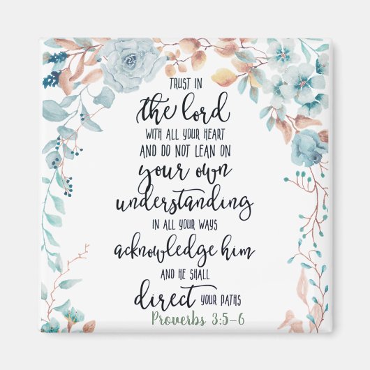 Vertrouwen in de Lord floral Magneet (Voorkant)