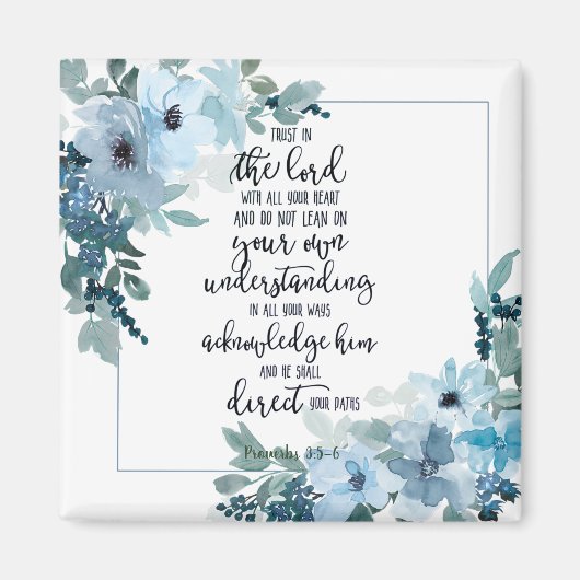 Vertrouwen in de Lord floral Magneet (Voorkant)