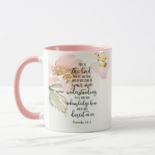 Vertrouwen in de Lord floral Mok (Links)