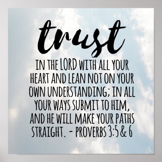 Vertrouwen in de Lord Proverbs 3:5-6 Poster (Voorkant)