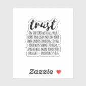 Vertrouwen in de Lord Proverbs 3:5-6 Sticker (Vel)
