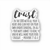 Vertrouwen in de Lord Proverbs 3:5-6 Sticker (Voorkant)