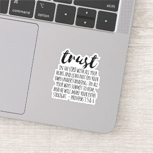 Vertrouwen in de Lord Proverbs 3:5-6 Sticker