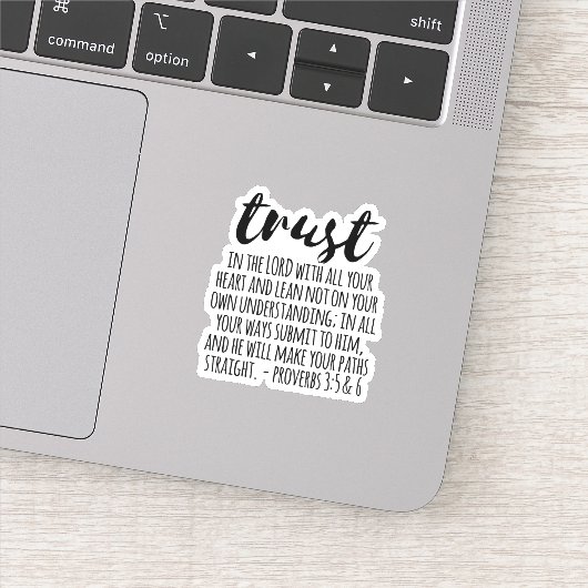 Vertrouwen in de Lord Proverbs 3:5-6 Sticker (Detail)