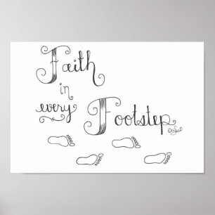 Vertrouwen in elke voetstap poster