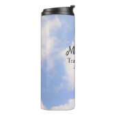 Vertrouwen in God Inspirerend Aangepaste Naam Blue Thermosbeker (Gedraaid links)