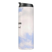 Vertrouwen in God Inspirerend Aangepaste Naam Blue Thermosbeker (Geroteerd rechts)